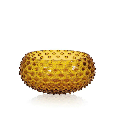 “Anna von Lipa” hobnail bļoda 23 cm dzintara krāsā