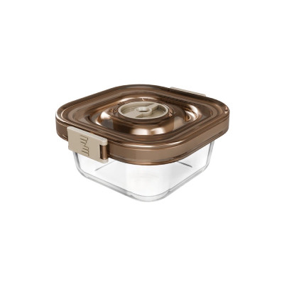 VacSy® stikla konteiners, dzintara krāsā, 0,5 l 13x13x5.4cm