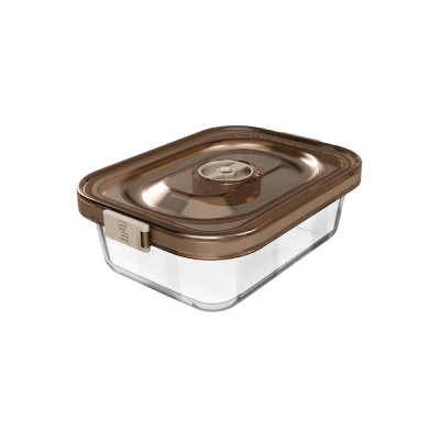 VacSy® stikla konteiners, dzintara krāsā, 1.5 l 22x16.5x6.6 cm