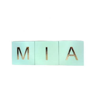 Koka klucīši ar burtiem - mint