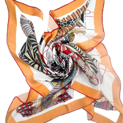 Dabīgā zīda satīna lakats 107X107 cm "MODERNISMS"
