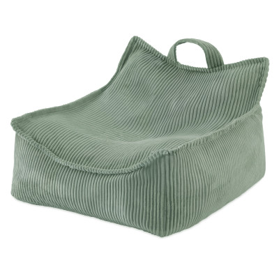 PLUSH NEST bērnu pufs, atpūtas krēsls – velveta, olīvu zaļš