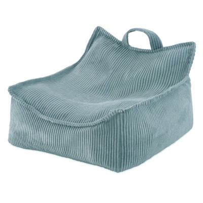 PLUSH NEST bērnu pufs, atpūtas krēsls – velvets, zils