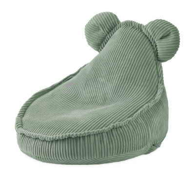 PLUSH NEST Huggy Bear bērnu pufs, atpūtas krēsls – velveta, olīvu zaļš