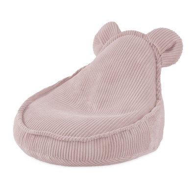 PLUSH NEST Huggy Bear bērnu pufs, atpūtas krēsls – velveta, gaiši rozā