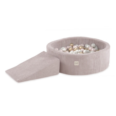 PLUSH NEST bērnu mīksto kluču komplekts – sausais baseins + trijstūris, rozā, velvets