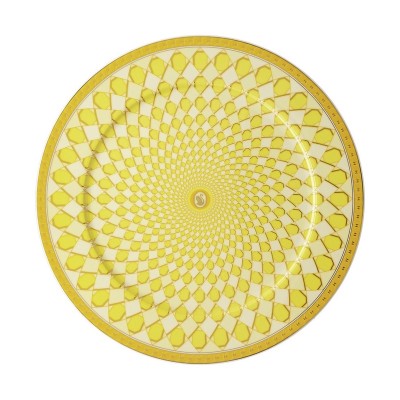 Swarovski x Rosenthal, Signum, porcelāns, dzeltens, servēšanas trauks 33 cm