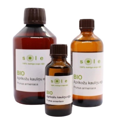 Aprikožu kauliņu eļļa BIO, ORGANIC, auksti spiesta